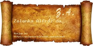 Zelenka Alfréda névjegykártya